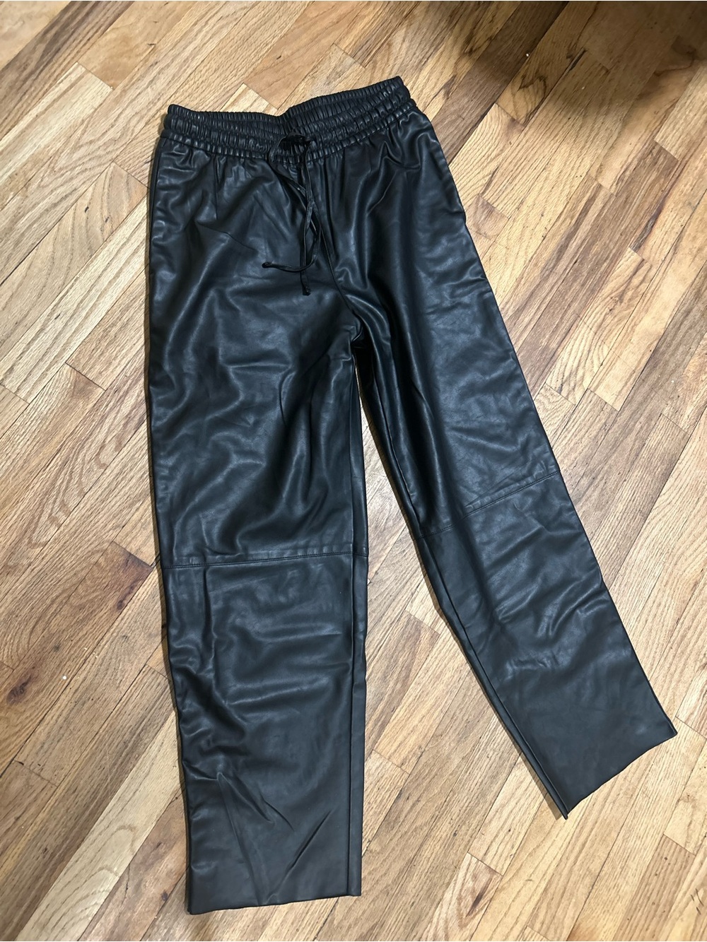Old Navy Black Faux Leather Jogger-Style Pants